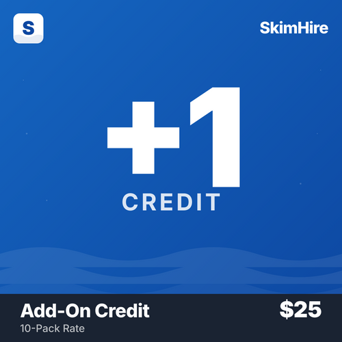 Add-On Credit at 10-Pack Rate — 1 additional credit, $25