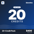 20-Credit Pack — 20 SkimHire credits at $20 each, $400 total
